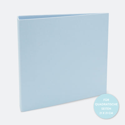 Album für quadratische Seiten in hellblau